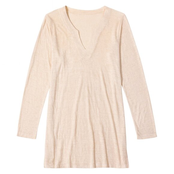 Chico's Cream Relaxed Tunic Top Linen Natural Minimalist Layering Cottagecore - Picture 1 of 6